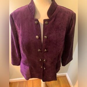 Roz & Ali purple corduroy jacket, size L